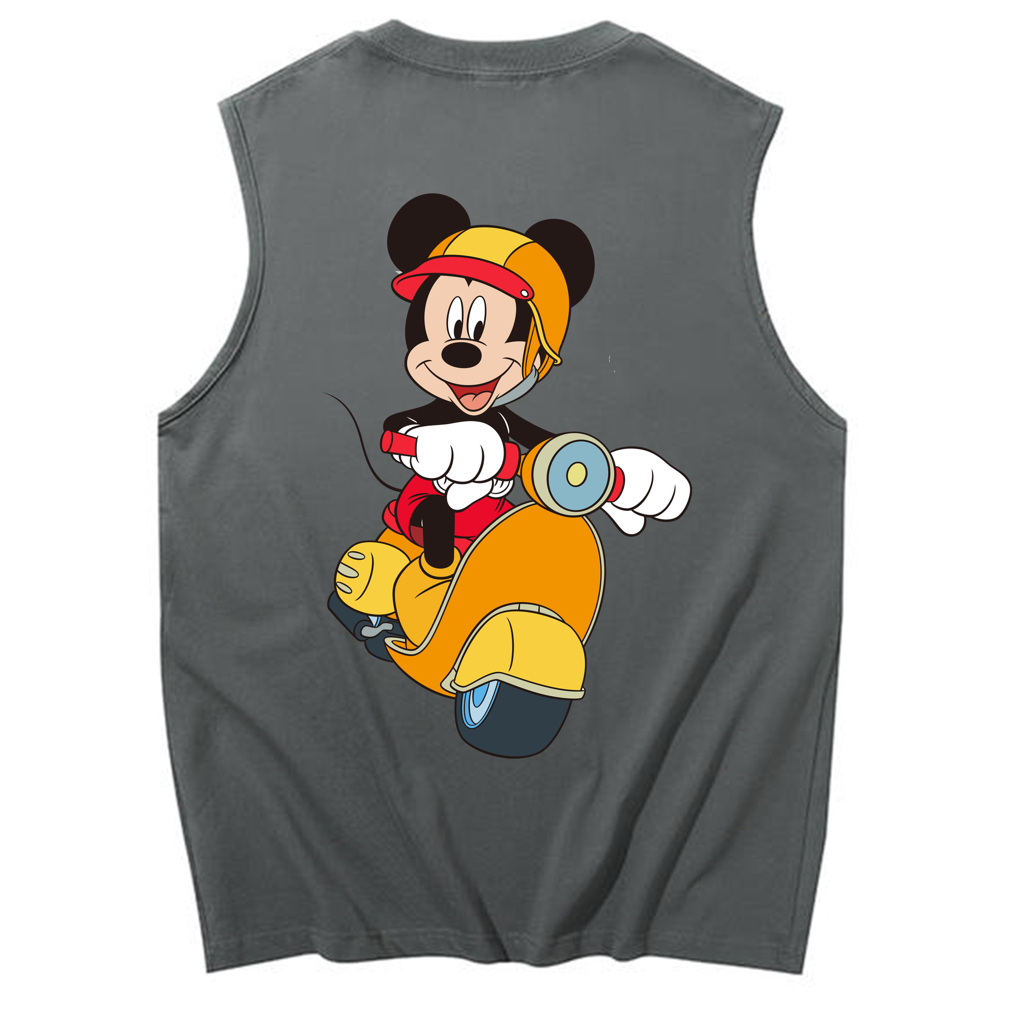 ミッキーマウス Mickey Mouse コットン100％タンクトップ（背面プリント）